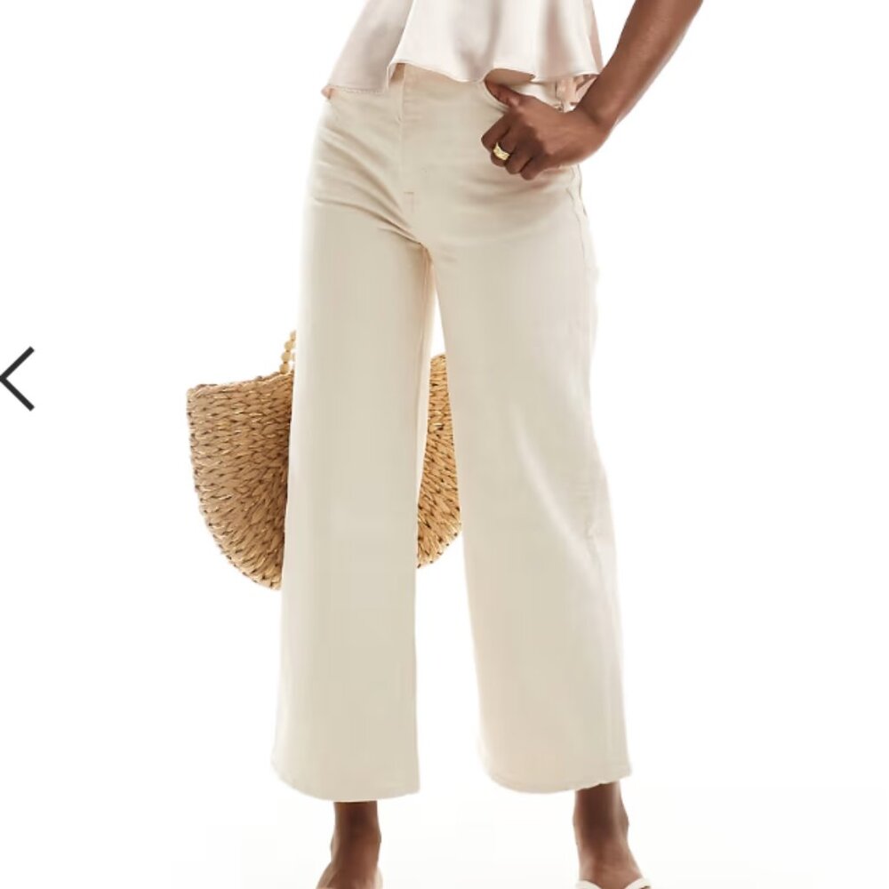 & Other Stories wide leg cropped jeans in natural